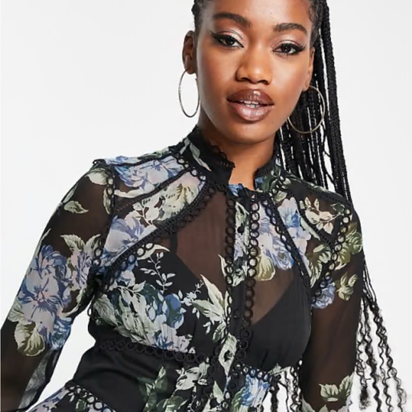 ASOS Floral Black Dress 4 - Picture 3 of 13